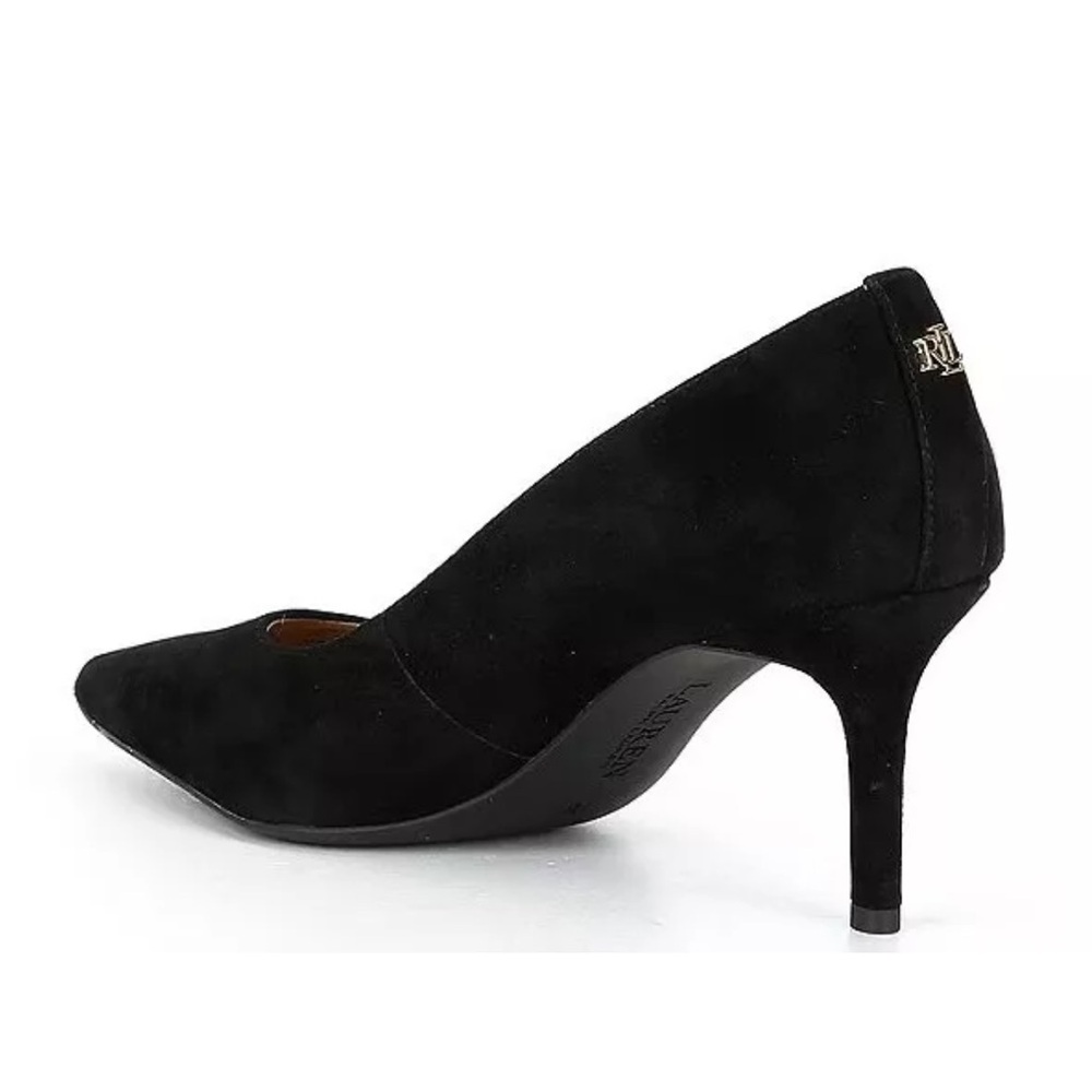 Lauren Ralph Lauren Lanette Black Suede Heels 7.5